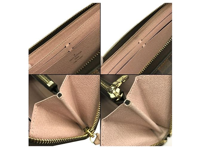 Cartera Clemence Damier Larga de Louis Vuitton Castaño Rosa Damier ebene - vista 9