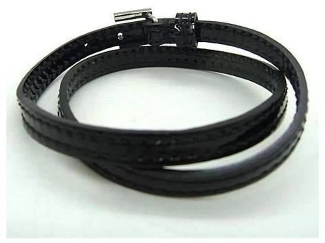 Bracciale in pelle verniciata nera GUCCI con charm Nero - vista 2