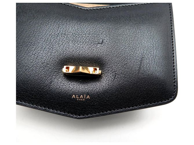 Alaïa BAG ALAIA LE PAPA SMALL AA1S01418CA212 IN PELLE NERA Nero - vista 14