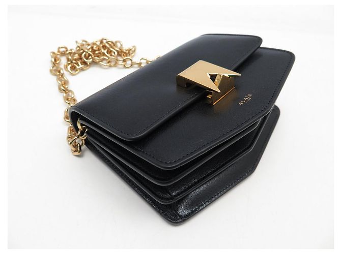 Alaïa BAG ALAIA LE PAPA SMALL AA1S01418CA212 IN PELLE NERA Nero - vista 5