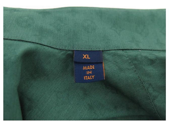 NEW LOUIS VUITTON LONG SLEEVE SLIM MONOGRAM SHIRT XL M 48 FR SKIRT Green - view 8