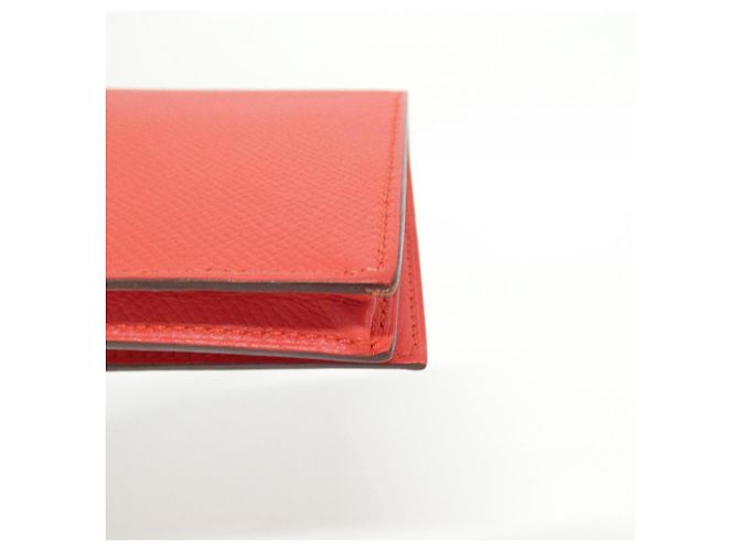 Portafoglio Lungo Soufflet Epsom Béarn di Hermès Rosso - vista 3