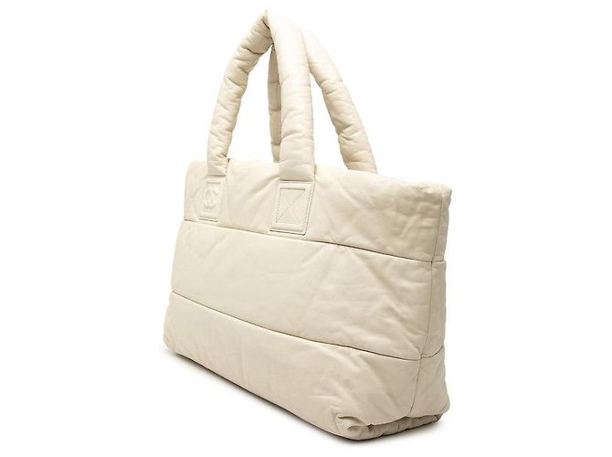Chanel Coco Cocoon Leder Tote Bag Weiß - Ansicht 2