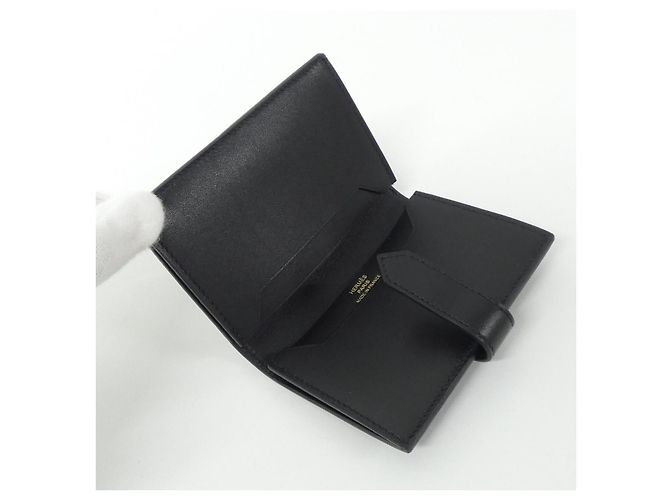 Hermès Béarn Tadelakt Card Case Black - view 5