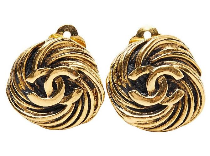 Pendientes Coco Mark de Chanel Dorado Metálico - vista 2