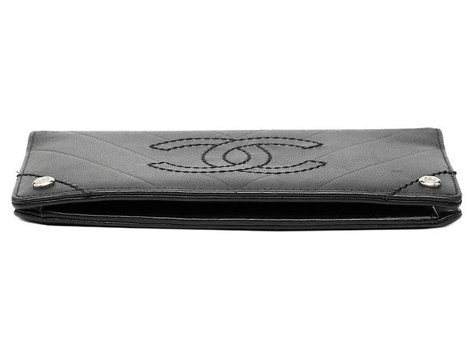 Chanel Coco Mark V Stich Lammleder Langbörse Schwarz - Ansicht 3