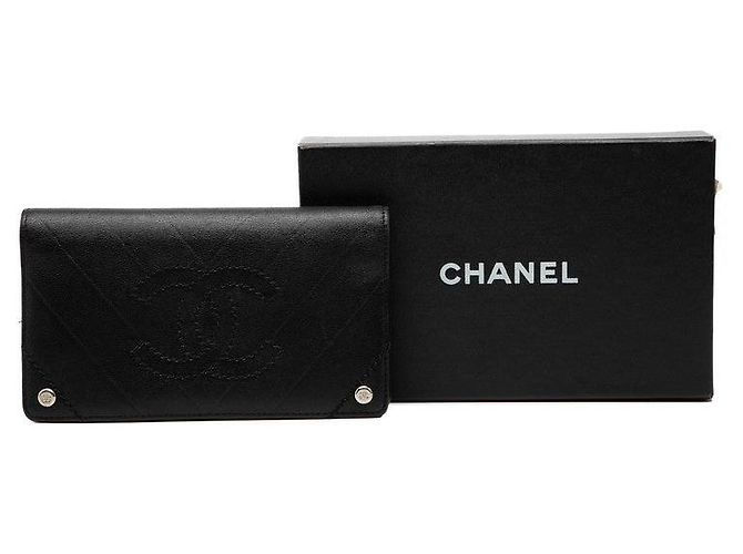 Chanel Coco Mark V Stich Lammleder Langbörse Schwarz - Ansicht 7