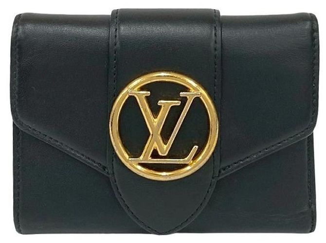 Billetera compacta de cuero trifold Louis Vuitton Pont Neuf Negro - vista 2
