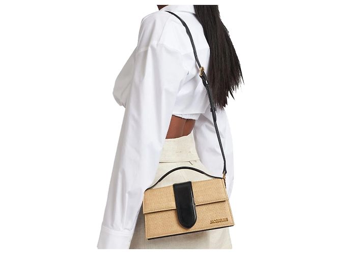 Borsa in rafia Le Grand Bambino di Jacquemus Marrone Beige - vista 6