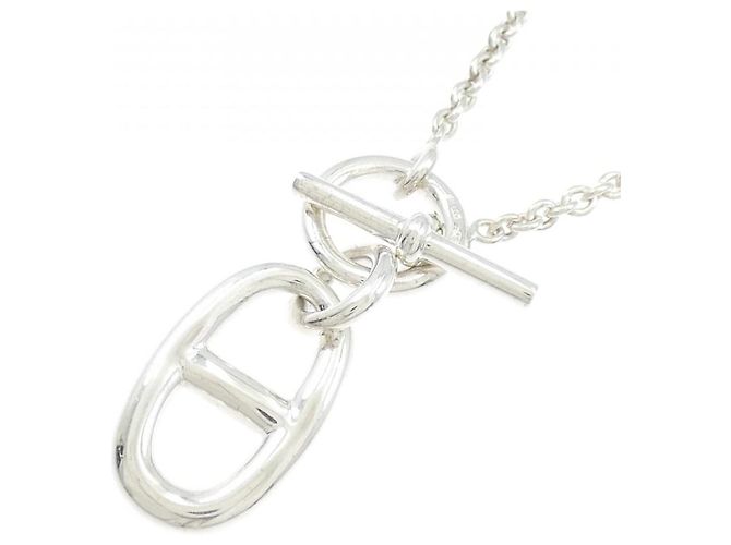 Collana Hermès Chaîne d'Ancre 925 Argento Metallico - vista 3