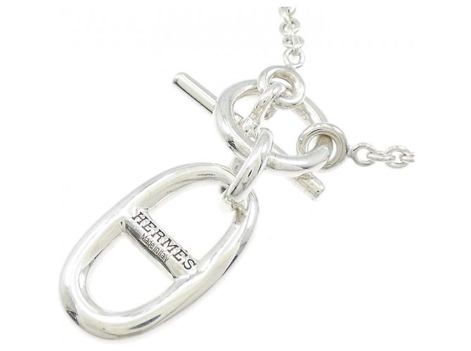 Collana Hermès Chaîne d'Ancre 925 Argento Metallico - vista 4