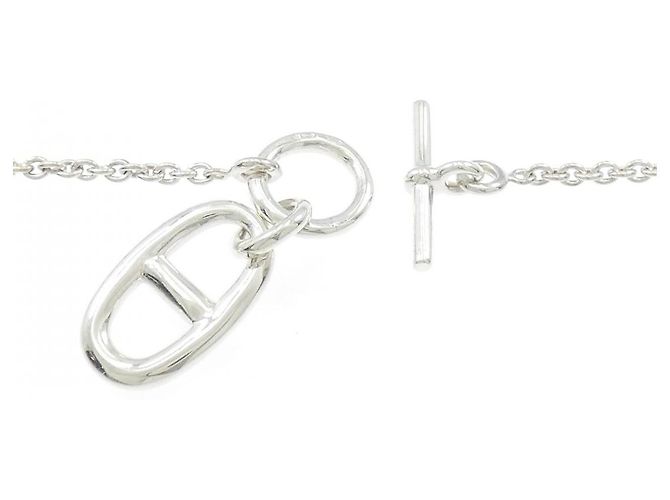 Collana Hermès Chaîne d'Ancre 925 Argento Metallico - vista 5