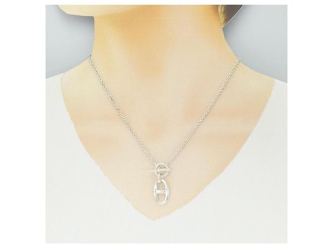 Collana Hermès Chaîne d'Ancre 925 Argento Metallico - vista 6