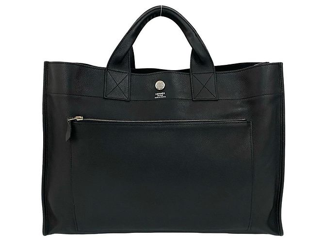 Berline Borsa Hermès Belran40 in pelle Evergrain Nero - vista 2