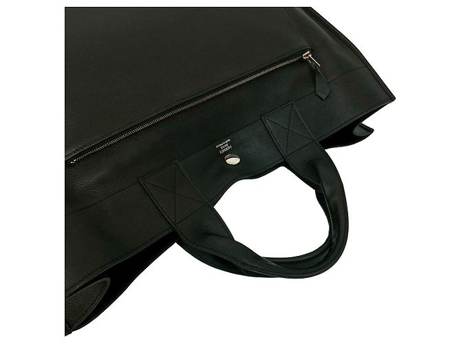 Berline Borsa Hermès Belran40 in pelle Evergrain Nero - vista 5