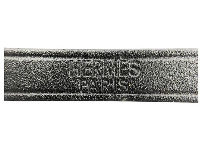 Hermès Beapi Double Tour Leather Metal Bracelet Black - view 4
