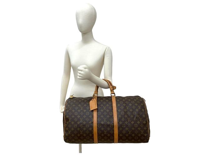 Borsa Boston Keepall Monogram Louis Vuitton Metallico Bronzo - vista 3