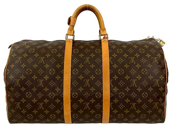 Borsa Boston Keepall Monogram Louis Vuitton Metallico Bronzo - vista 4