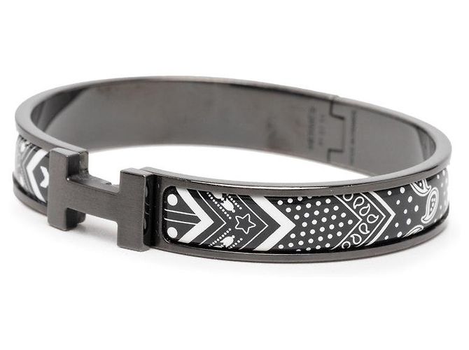 Hermès Click HH Bandana Bracelet Metal Size 19 Black - view 2