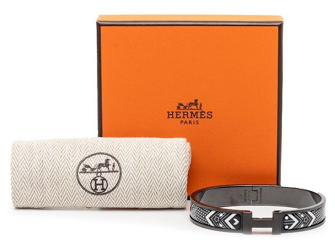 Hermès Click HH Bandana Bracelet Metal Size 19 Black - view 9