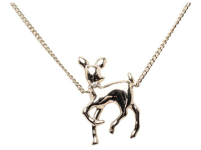 Collana Chanel Coco Mark Motivo Bambi D'oro Metallico - vista 2