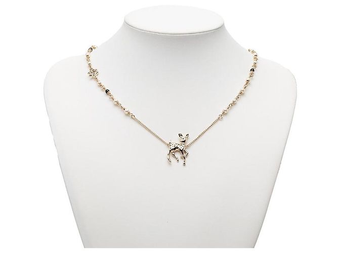 Collana Chanel Coco Mark Motivo Bambi D'oro Metallico - vista 4