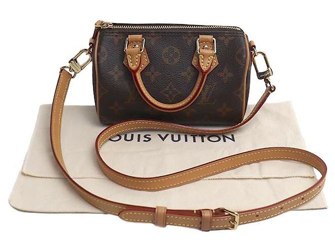 Borsa a Spalla 2 in 1 Nano Speedy Monogram Louis Vuitton Metallico Bronzo - vista 10