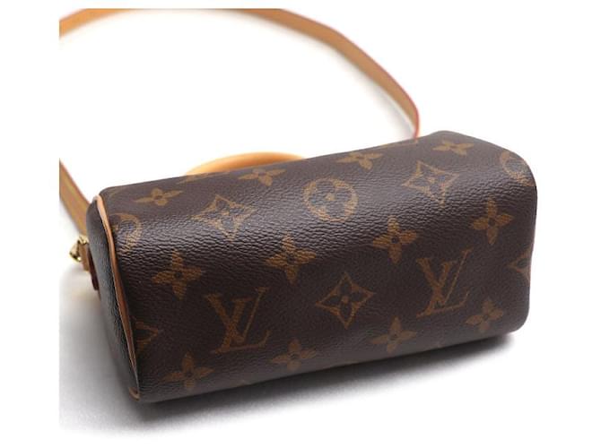 Borsa a Spalla 2 in 1 Nano Speedy Monogram Louis Vuitton Metallico Bronzo - vista 3