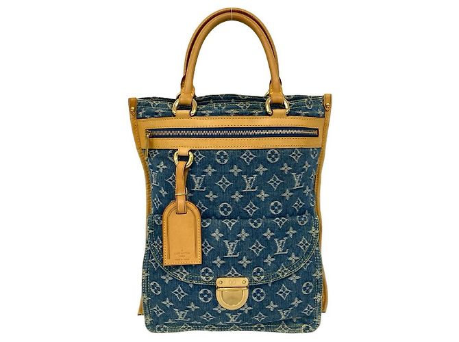 Borsa Tote in Denim Monogram di Louis Vuitton Blu - vista 2