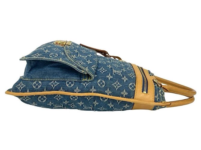 Borsa Tote in Denim Monogram di Louis Vuitton Blu - vista 7