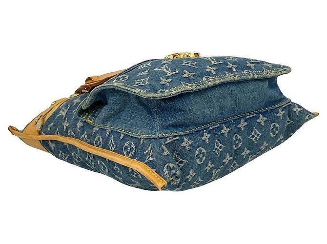 Borsa Tote in Denim Monogram di Louis Vuitton Blu - vista 8