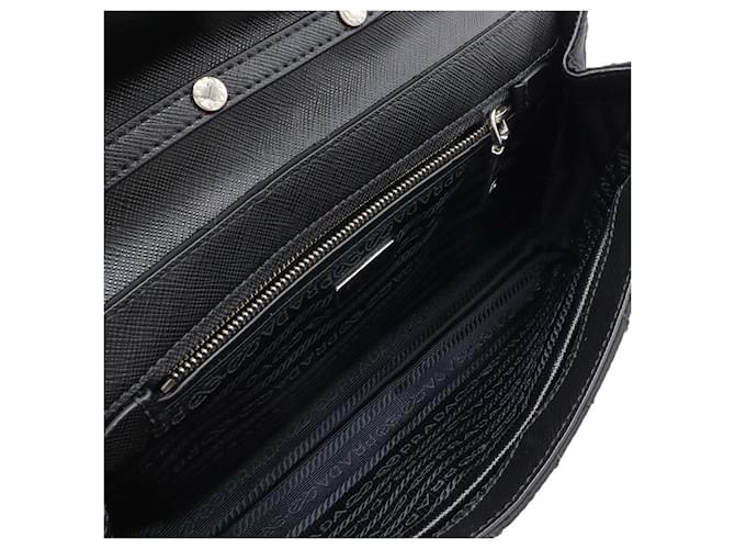 Borsa a Spalla in Nylon e Pelle Prada 2way Nero - vista 6
