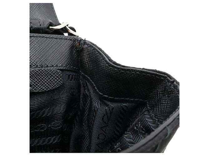 Borsa a Spalla in Nylon e Pelle Prada 2way Nero - vista 7
