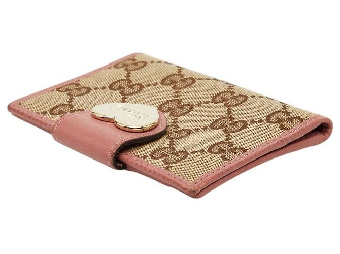 Tarjetero de lona GG Gucci Castaño Beige - vista 5