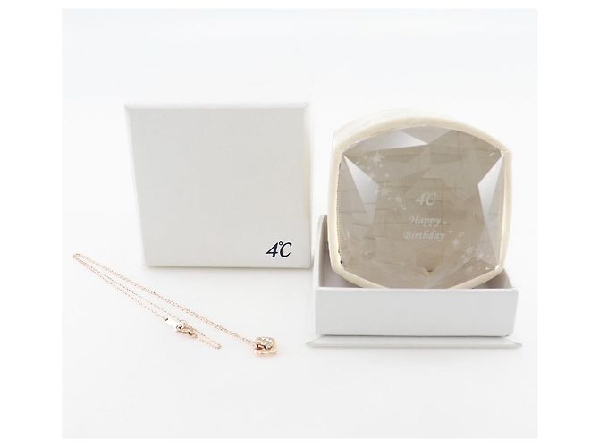 Autre Marque Diamant-Halskette aus 4℃ K10 Roségold Golden - vista 9