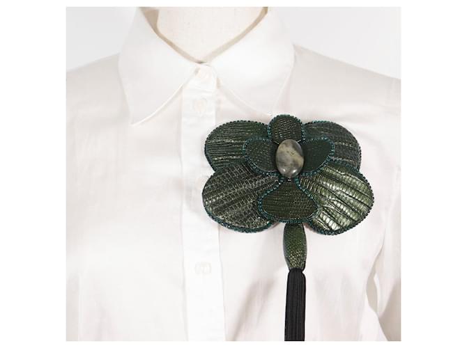 Autre Marque Spilla con lunghe nappe Verde - vista 2