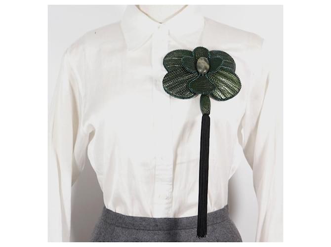 Autre Marque Spilla con lunghe nappe Verde - vista 3