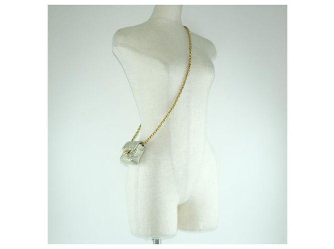 Timeless Borsa a Spalla in Pelle Chanel Chain Pochette Argento - vista 10
