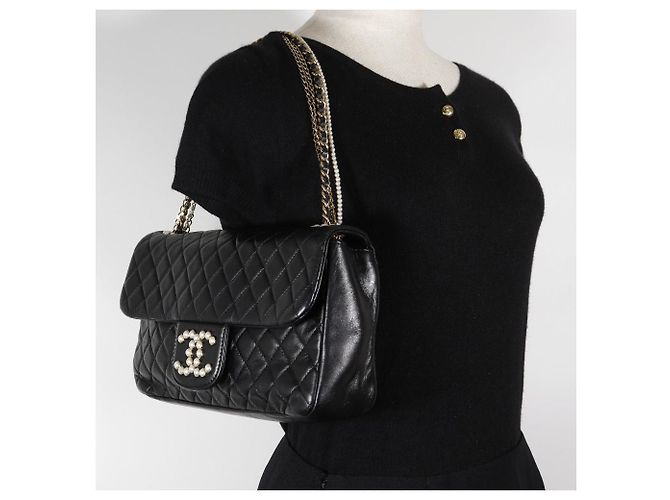 Timeless Borsa a Spalla in Pelle di Agnello Westminster di Chanel Nero - vista 19