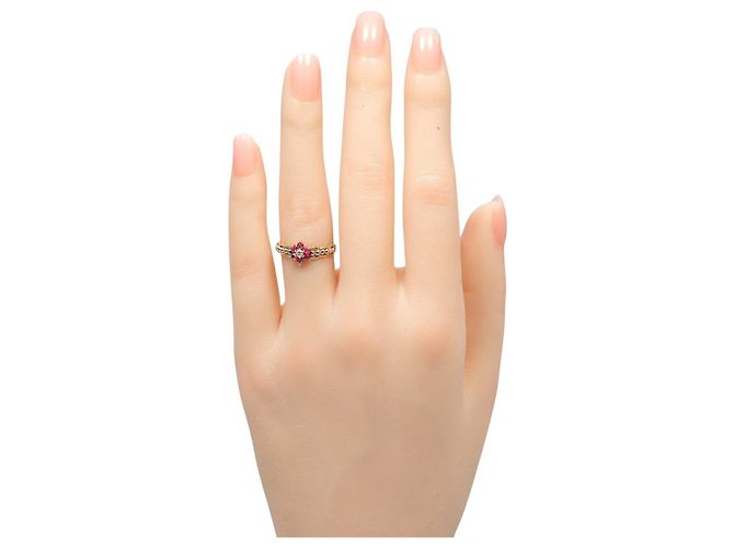 Autre Marque Anello Fiore Au750 Pt900 D'oro - vista 2