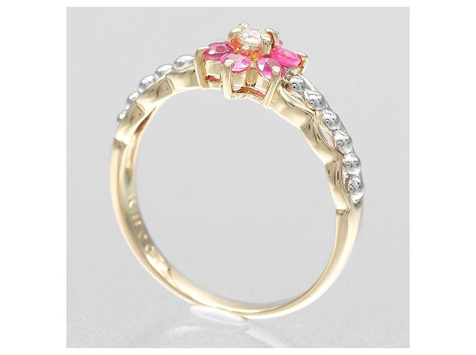 Autre Marque Anello Fiore Au750 Pt900 D'oro - vista 3