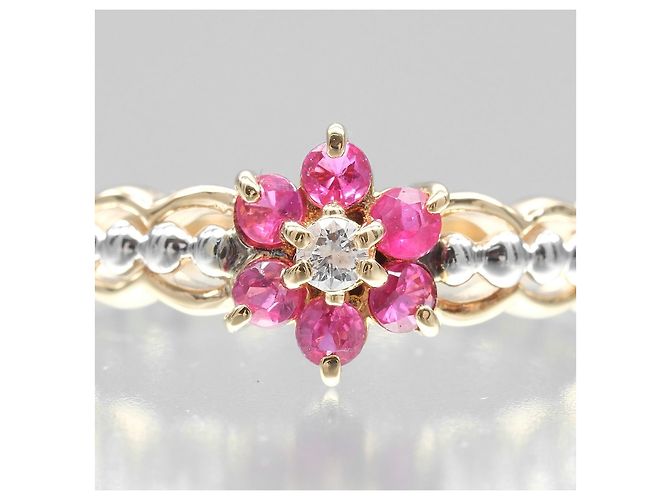 Autre Marque Anello Fiore Au750 Pt900 D'oro - vista 5