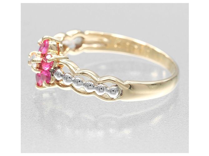 Autre Marque Anello Fiore Au750 Pt900 D'oro - vista 6