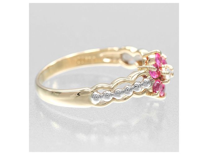 Autre Marque Anello Fiore Au750 Pt900 D'oro - vista 7