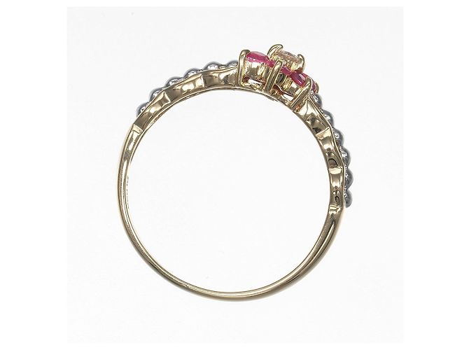 Autre Marque Anello Fiore Au750 Pt900 D'oro - vista 8