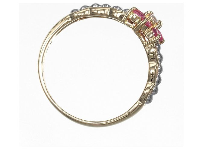 Autre Marque Anello Fiore Au750 Pt900 D'oro - vista 9