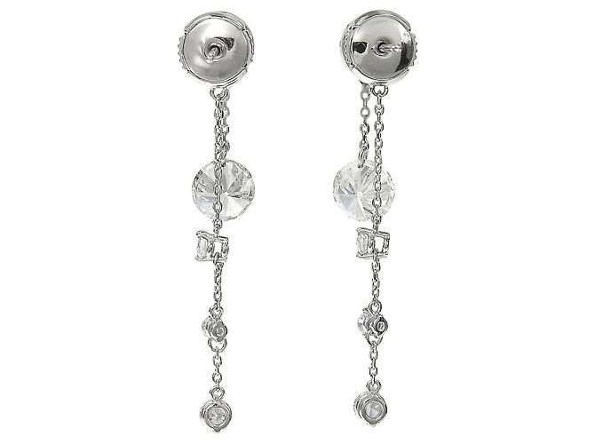 Autre Marque Orecchini in diamante in platino Pt900 Design Catch Argento - vista 3