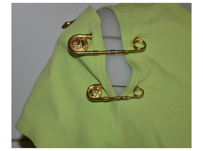 Abito Versus Verde Lime con Spille Dorate - vista 2