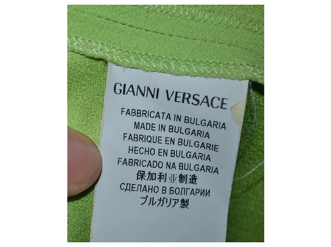Abito Versus Verde Lime con Spille Dorate - vista 8