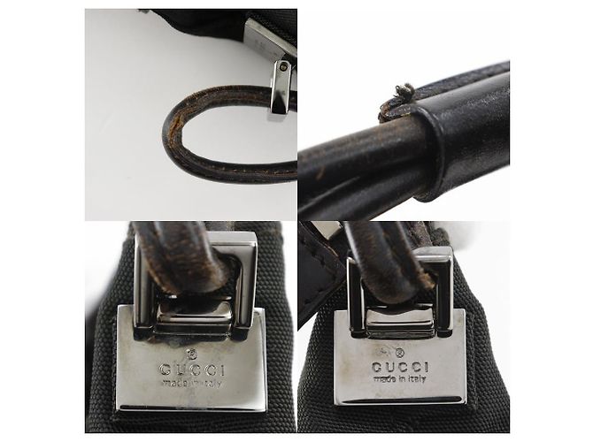 Borsa a spalla in tela di nylon Gucci 001.3766 Nero - vista 12